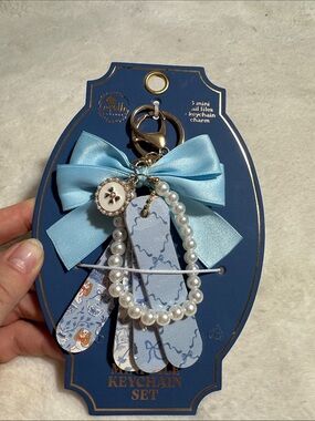 Coquette couture 3 mini nail files keychain and bag charm